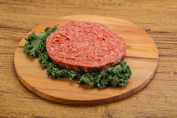 Raw beef burger cutlet for burger