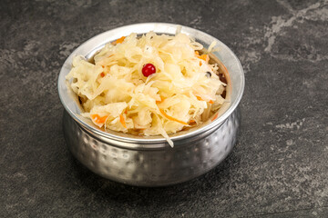 Sauerkraut with cranberry in the bowl