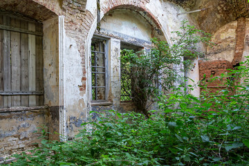 interior of an abandoned orthodox church