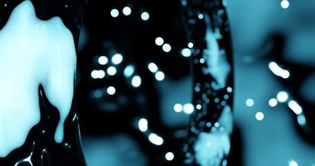 Render with blue blurred overflowing background with bokeh