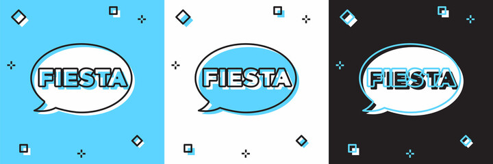 Set Fiesta icon isolated on blue and white, black background. Vector