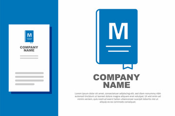 Blue Restaurant cafe menu icon isolated on white background. Logo design template element. Vector
