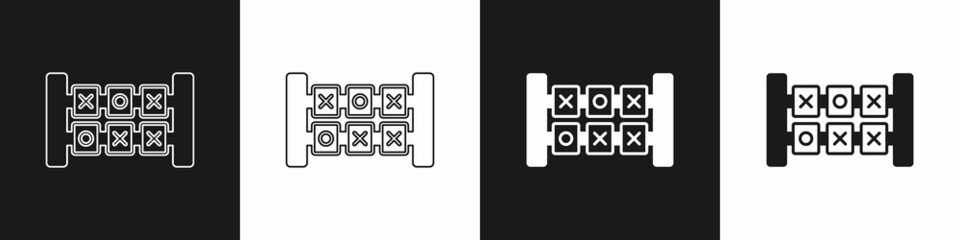 Set Education logic game for preschool kids icon isolated on black and white background. Kids activity sheet. Count the number of cubes. Vector