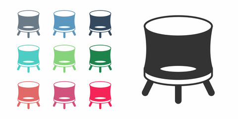 Black Jumping trampoline icon isolated on white background. Set icons colorful. Vector