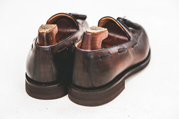 I took care of my precious leather shoes.