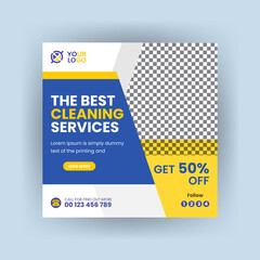 Best cleaning service square social media post and digital marketing web banner design