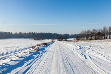 tracks after driving on the road