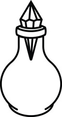 The illustration of glass bottle. Suitable for unique glass bottle icon.