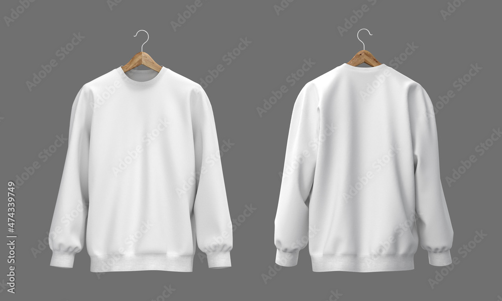 Sticker blank sweatshirt mock up in front view, 3d rendering, 3d illustration - Stickers