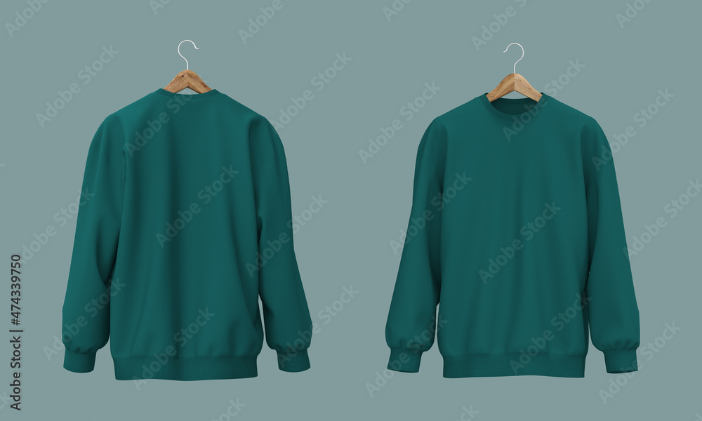 Canvas Prints Blank sweatshirt mock up in front view, 3d rendering, 3d illustration