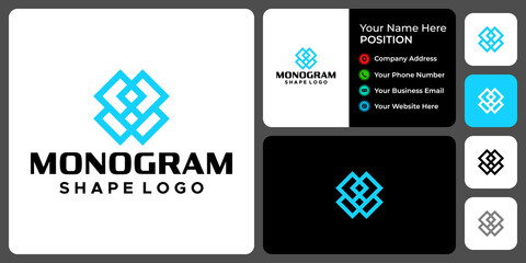 Fototapeta na wymiar Letter W monogram business industry logo design with business card template.