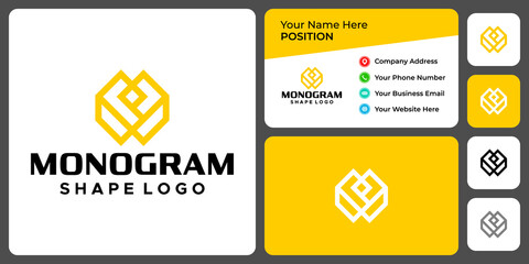 Letter W monogram business industry
logo design with business card template.