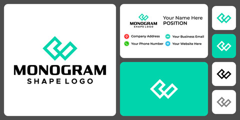 Letter W monogram business industry
logo design with business card template.