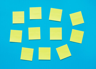 yellow sticky notes on a blue background