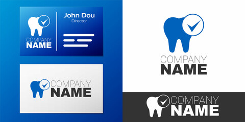 Logotype Tooth icon isolated on white background. Tooth symbol for dentistry clinic or dentist medical center and toothpaste package. Logo design template element. Vector