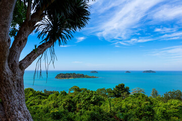 Naturally beautiful sea views, Tropical island surrounded by clear turquoise sea, Trat archipelago in Thailand