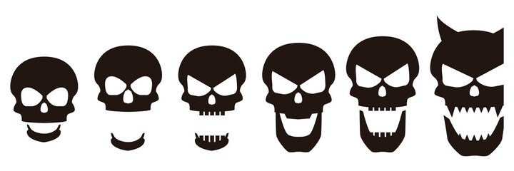 ドクロ・スカル・骸骨のイラスト素材