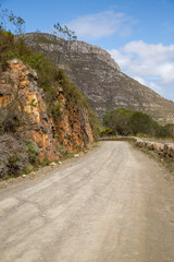Untarred section of the Montagu Pass north of George in the Western Cape of South Africa