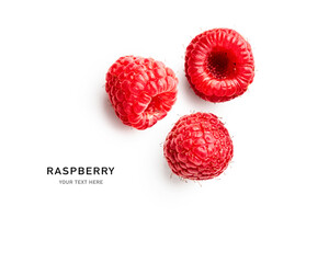 Raspberry fruit creative layout
