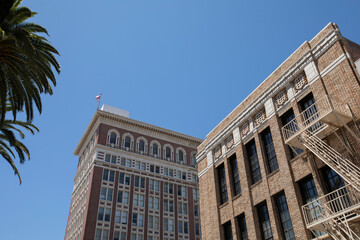 Fototapeta na wymiar Daytime view of the downtown city center of Stockton, California, USA.