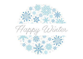 Card Design with Snowflakes, White Background