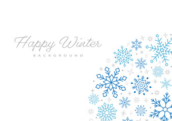 Card Design with Snowflakes, White Background