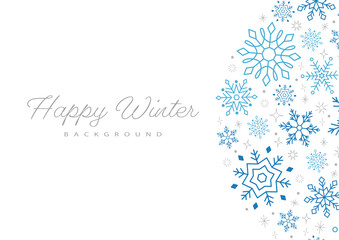 Card Design with Snowflakes, White Background