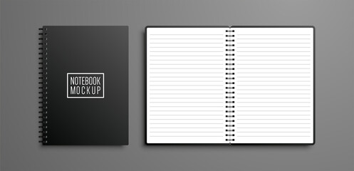 Fototapeta Realistic vector notebook mockup set obraz