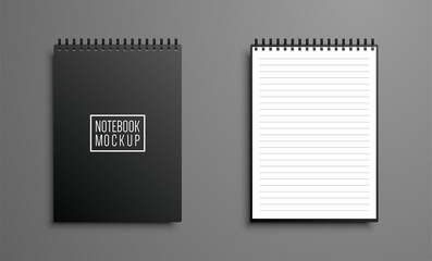 Realistic vector notebook mockup set - obrazy, fototapety, plakaty