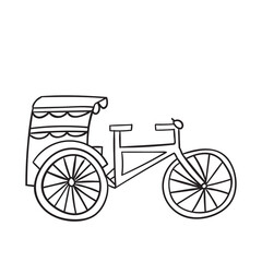 Fototapeta na wymiar simple rickshaw outline for coloring book Vector illustration.