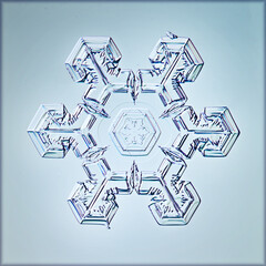 snowflake crystal macro, photo natural object, winter design