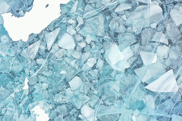 texture ice top view cracks transparent abstract background winter