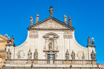 Fototapeta na wymiar Beautiful Saint Salvator church near Charles Bridge in Prague, Czech Republic, summer time, details