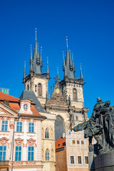 Fototapeta na wymiar Church of Our Lady before Tyn at old town square in Prague, Czech Republic