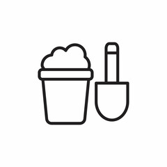 SAND BUCKET icon in vector. Logotype