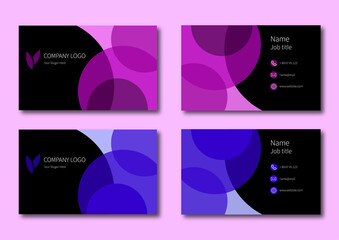 Modern business card design template. Blue design. Company identity.