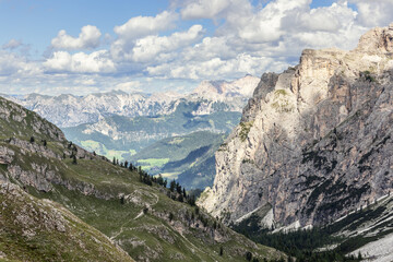 Fototapeta premium View of a picturesque gorge in the Italian Dolomites