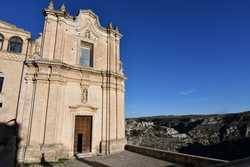 Fototapeta na wymiar A small church in the city of Matera, an ancient town in the Basilicata region