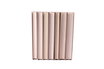 Stack of books on white background. Study, education and back to school concept.