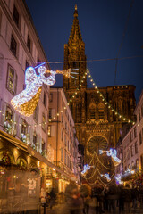 Cathedral in Strasbourg at Christmas In France on December 6th 2021