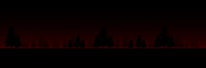 forest landscape at night vector illustration good for wallpaper, background, backdrop, web banner, and design template
