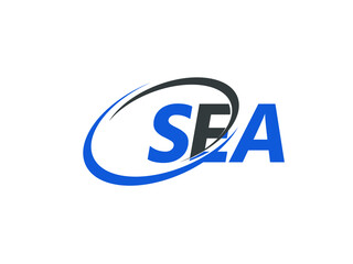 SEA letter creative modern elegant swoosh logo design