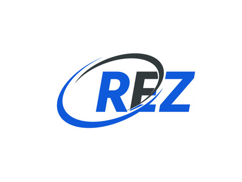 REZ letter creative modern elegant swoosh logo design