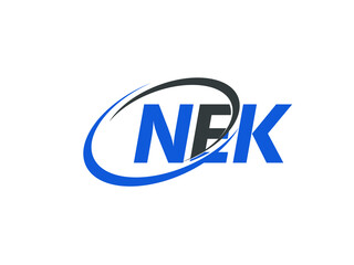 NEK letter creative modern elegant swoosh logo design