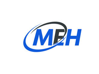 MEH letter creative modern elegant swoosh logo design