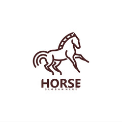Modern horse line art logo design