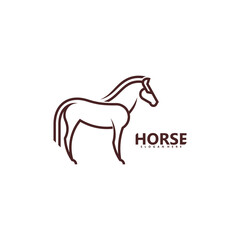 Obraz na płótnie Canvas Modern horse line art logo design