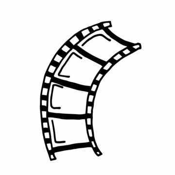 vector illustration of film strip in doodle style
