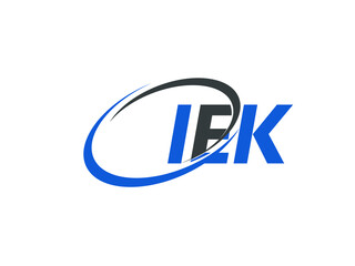 IEK letter creative modern elegant swoosh logo design