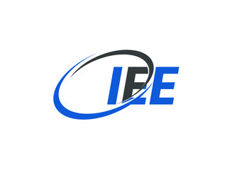 IEE letter creative modern elegant swoosh logo design